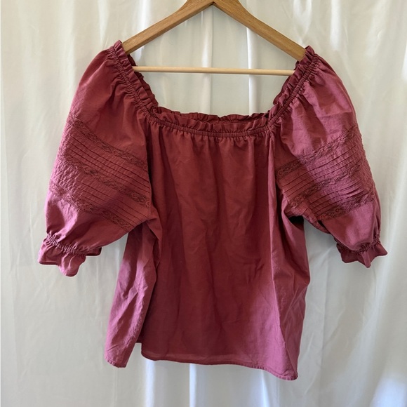 LOFT Women's Pink Smocked Top size L - Picture 5 of 5